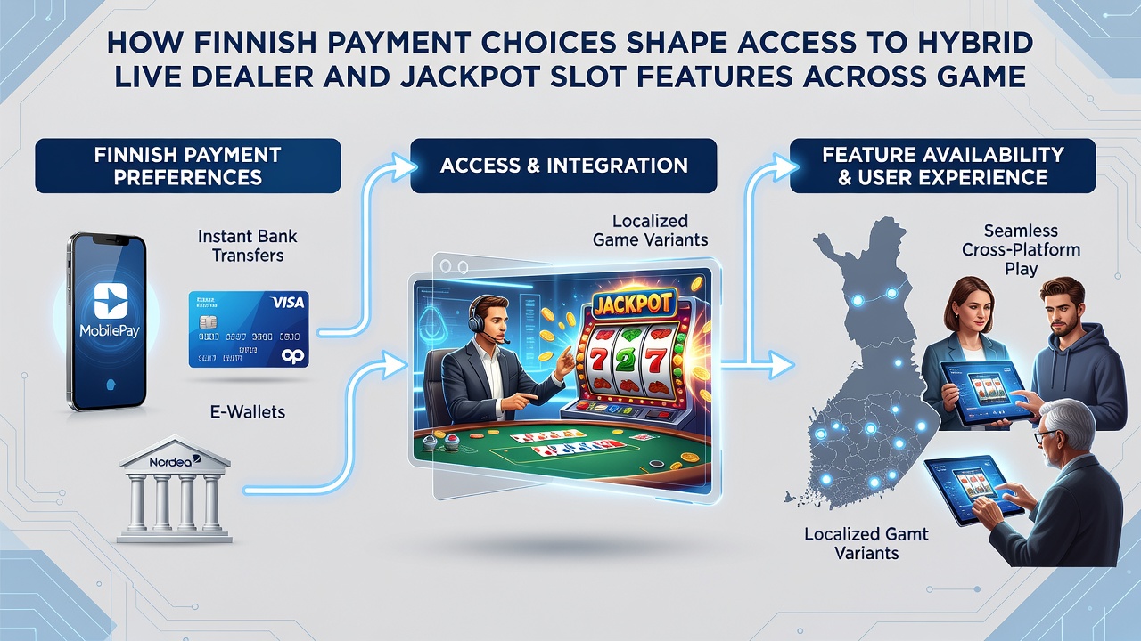 Game provider dashboard displaying jackpot slot and live dealer hybrid features unlocked through Finnish payment integrations